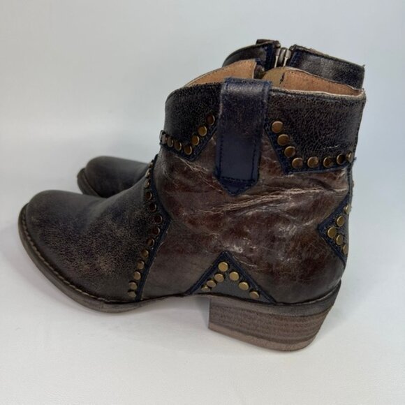 Circle G By Corral Q 5025 LD BLUE STAR INLAY & STUDS ANKLE LEATHER BOOTS‎ Size 7 - Picture 13 of 16